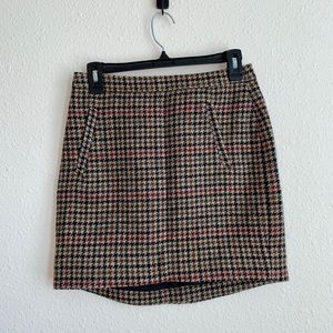 J.Crew plaid mini skirt size 0